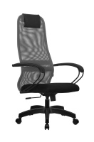 Кресло офисное Метта SU-B-8, ткань-сетка, светло-серая, крестовина пластик