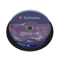 Диск DVD+R Verbatim 4.7Gb, 16х, Cake Box, 10шт/уп