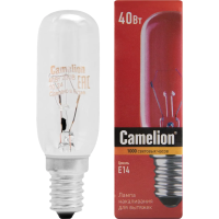 Лампа накаливания Camelion MIC 40/T25/CL 40Вт, Е14, для вытяжек