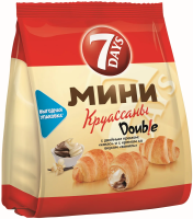 Мини-круассаны 7 Days Double c двойным кремом какао и ваниль, 105г