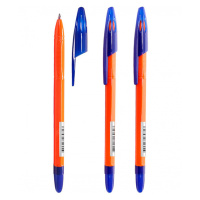 Шариковая ручка Стамм 555 синяя, 0.7мм, оранжевый корпус