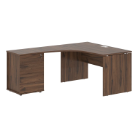 Стол эргономичный с тумбой EDCET 1318(L) Дуб Денвер тёмный/Белый 1360х1880х750 EDIS