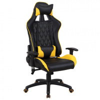 Кресло геймера Brabix GT Master GM-110 экокожа, черная-желтая, крестовина пластик