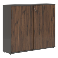 Шкаф средний с дверьми купе EMC 1643 Дуб Денвер темный/Мокко/Мокко 1606х430х1355 EDIS