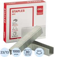 Скобы для степлера 23/13 Deli Е0013 оцинкованные 1000 шт./уп