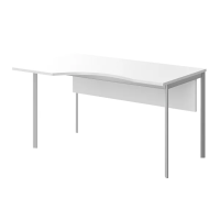 Стол прямой Skyland Imago-S СА-1SD, эргономичный, левый, белый/алюминий, 1600х900х755мм