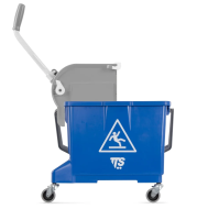 Ведро (17 л) на колесах TTS, полипропилен.,  ручкой и отжимом O-Key, 00036384