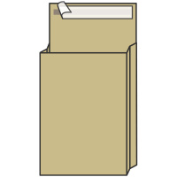 Пакет почтовый объемный Курт UltraPac C4, 229*324*40мм, коричневый крафт, отр. лента, 130г/м2, 250ши
