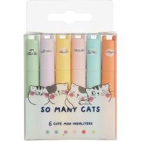 Набор текстовыделителей M&g So Many Cats 1-3мм, 6 цветов