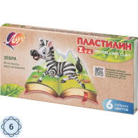 Пластилин Луч ZOO 6 цв.(длинный брусок 15гр.), 30С 1810-08