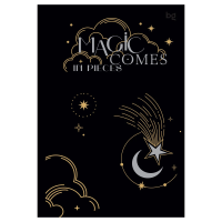 Ежедневник недатированный А5, 136л., 7БЦ BG 'Magic comes', отд. фольгой, на резинке