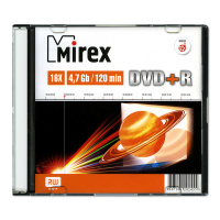 Носители информации DVD+R, 16x, Mirex, Slim/1, UL130013A1S