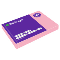 Блок для записей с клейким краем Berlingo Ultra Sticky розовый, пастель, 100х75мм, 100 листов
