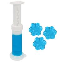 Диски гелевые, освежитель и очиститель для унитаза / писсуара, 8 дисков 44 г, LAIMA, 'Океан', шприц,