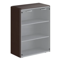 Шкаф средний Skyland Dioni DMC 85.2, венге магия, 892х470х1185мм, средний, со стеклянными дверьми и обвязкой