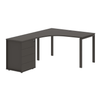 Стол эргономичный с тумбой EUCET 1318(L) Мокко/Мокко 1360х1880х750 EDIS