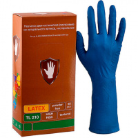 Перчатки латексные смотровые КОМПЛЕКТ 25 пар (50 шт.), XL (очень большой), синие, SAFE&CARE High Ris