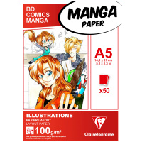 Скетчбук для маркеров 50л., А5 Clairefontaine 'Manga Illustrations', на склейке, 100г/м2
