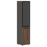 Шкаф высокий узкий EHCS 42.7(R) Дуб Денвер тёмный/Черный/Мокко 426х430х1967 EDIS