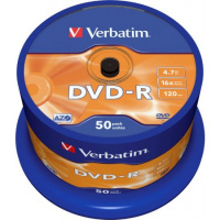 Диск DVD-R Verbatim 4.7Gb, 16х, Cake Box, 50шт/уп