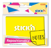 Блок самоклеящийся бумажный Stick`n 27074 76x101мм 80лист. 70г/м2 желтый неон 1цв.в упак.