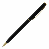 Шариковая ручка автоматическая Brauberg Slim Black синяя, 1мм, черный корпус