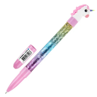 Ручка шариковая Юнландия Единорог синяя, 0.35мм, корпус ассорти