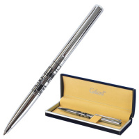 Ручка подарочная шариковая GALANT 'Basel', корпус серебристый с черным, хромированные детали, пишущи