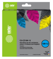 Картридж струйный Cactus CS-CZ109-12 черный/голубой/желтый/пурпурный набор (64.2мл) для HP DJ IA 352