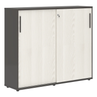 Шкаф средний с дверьми купе EMC 1643 Ясень Траун/Мокко/Мокко 1606х430х1355 EDIS