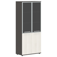 Шкаф высокий широкий EHCS 85.7 Ясень Траун/Белый/Мокко 852х430х1967 EDIS