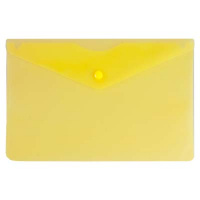 Пластиковая папка на кнопке Бюрократ желтая, 250х130мм, PK805AYEL