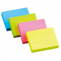 Блок для записей с клейким краем Hopax Stick'n 38х51мм, 4 цвета, неоновый, 100 листов, 12 шт/уп