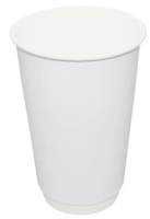 Стакан одноразовый DW16 белый, 473мл, бумажный, для горячих напитков, 17шт/уп