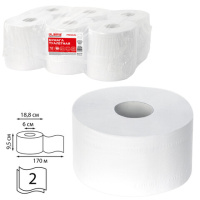 Туалетная бумага Laima Люкс 126092, в рулоне, белая, 170м, 2 слоя, 12 рулонов