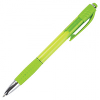 Шариковая ручка автоматическая Brauberg синяя, 0.35мм, зеленый корпус