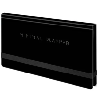 Еженедельник недатированный с резинкой 171х93 мм, BRAUBERG, твердый, 64 л., 'Minimal', черный, 11630