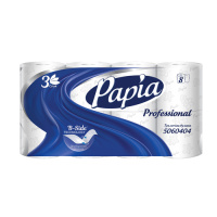 Туалетная бумага Papia Professional 5060404, белая, 3 слоя, 8 рулонов, 160 листов, 16,8м