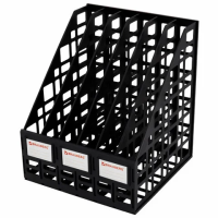 Лоток вертикальный для бумаг BRAUBERG 'ULTRA', 240 мм, 6 отделений, сетчатый, сборный, черный, 23825