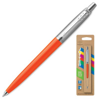 Шариковая ручка Parker Jotter Orig Orange синяя, корпус оранжевый, детали хром