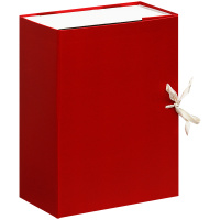 Архивный короб Officespace красный, 320х240х120мм, с клапаном, с завязками, разборный