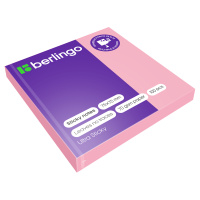 Блок для записей с клейким краем Berlingo Ultra Sticky розовый, пастель, 75х75мм, 100 листов