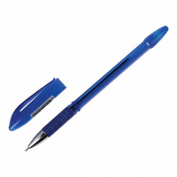 Ручка шариковая масляная с грипом STAFF 'Manager OBP-10', СИНЯЯ, узел 0,7 мм, линия письма 0,35 мм,