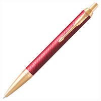 Шариковая ручка Parker IM Premium Red GT синяя, корпус красный лак, позолота