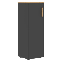 Шкаф колонка с средней дверью и топом FMC 40.1(L) Черный графит/Дуб Гамильтон 404х429х1213 FORTA