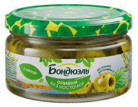 Оливки Бондюэль с мятой без косточки, 250мл