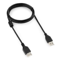 Кабель USB 2.0 AM/AF, 1.8 м, фер, экр, Cablexpert, чер, CCF-USB2-AMAF-6