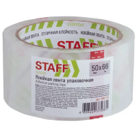 Клейкая лента упаковочная Staff Classic 50мм x 66м, прозрачная, 40мкм