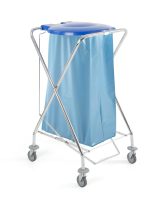 Тележка Dust TTS,  хромированная с педалью и крышкой,  для мусорного мешка, 00004020