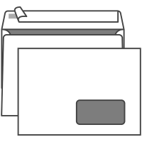 Конверт почтовый Курт С5, белый, с правым окном, отрывная лента, 1000шт